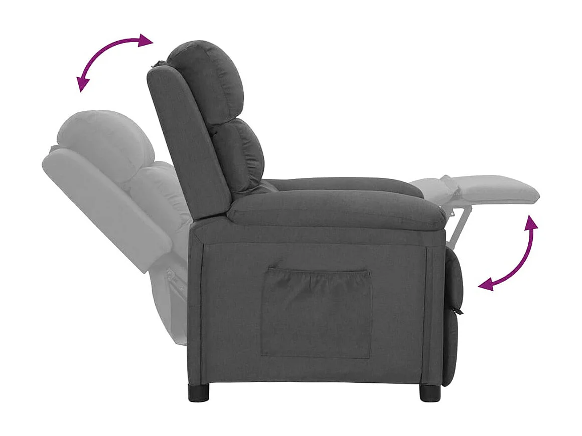 Poltrona Reclinável | Poltrona Confortável Relax tecido cinzento-escuro SHL102784