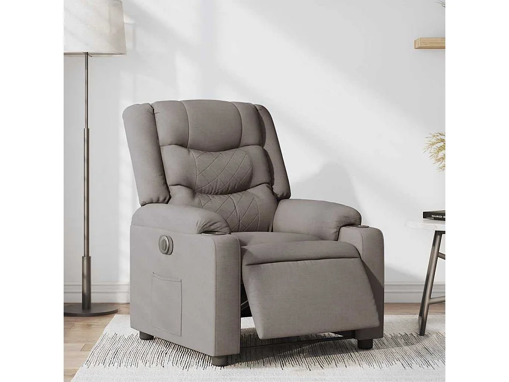 Fauteuil inclinable électrique-Chaise de relax-Fauteuil TV Taupe Tissu SHL1838