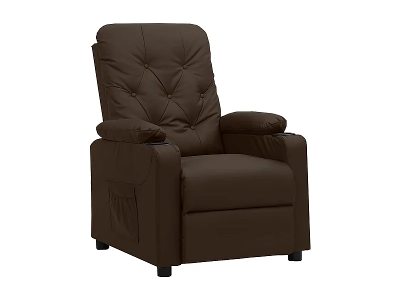 Silla de relax | Sillón elevable cuero sintético marrón SHL5836