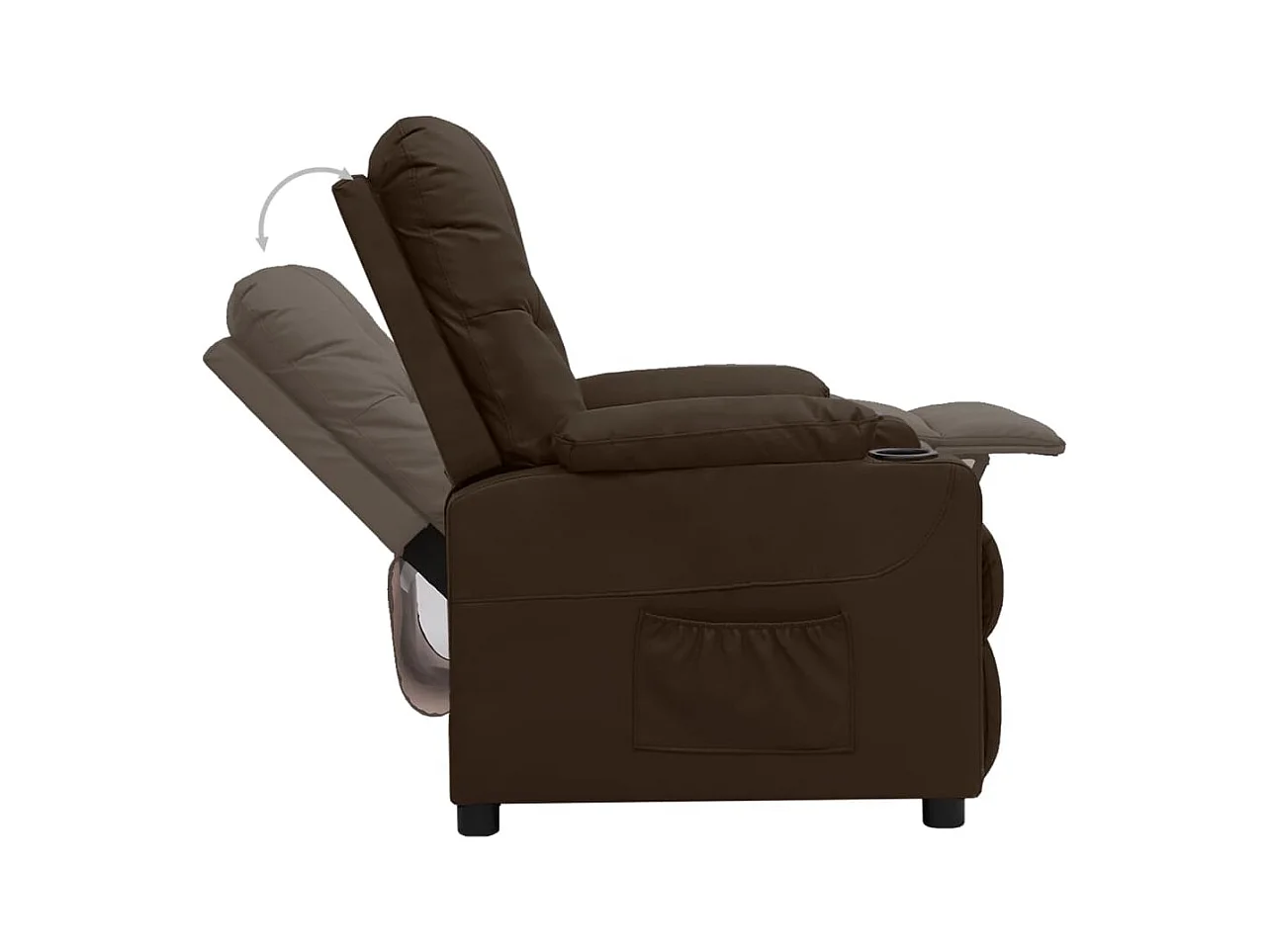 Silla de relax | Sillón elevable cuero sintético marrón SHL5836
