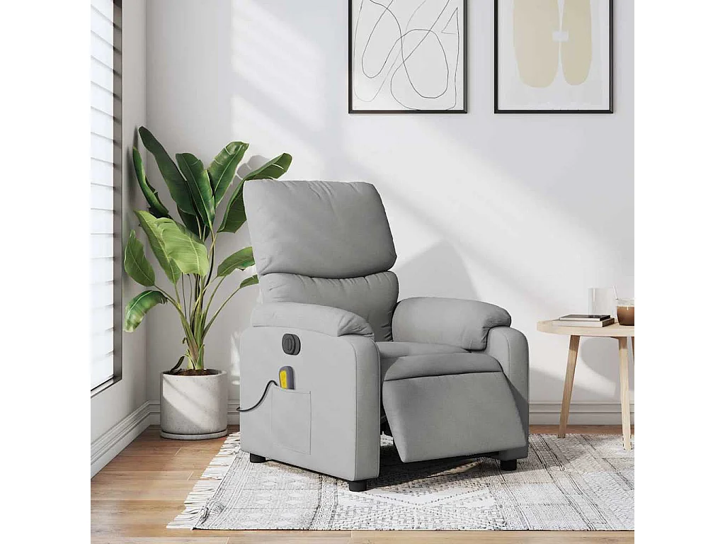 Fauteuil inclinable électrique-Fauteuil de massage pour Salon gris clair tissu SHL1456