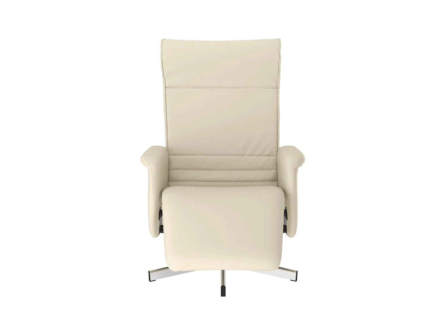 Sillón de relax | Sillón reclinable con reposapiés cuero sintético color crema SHL7428