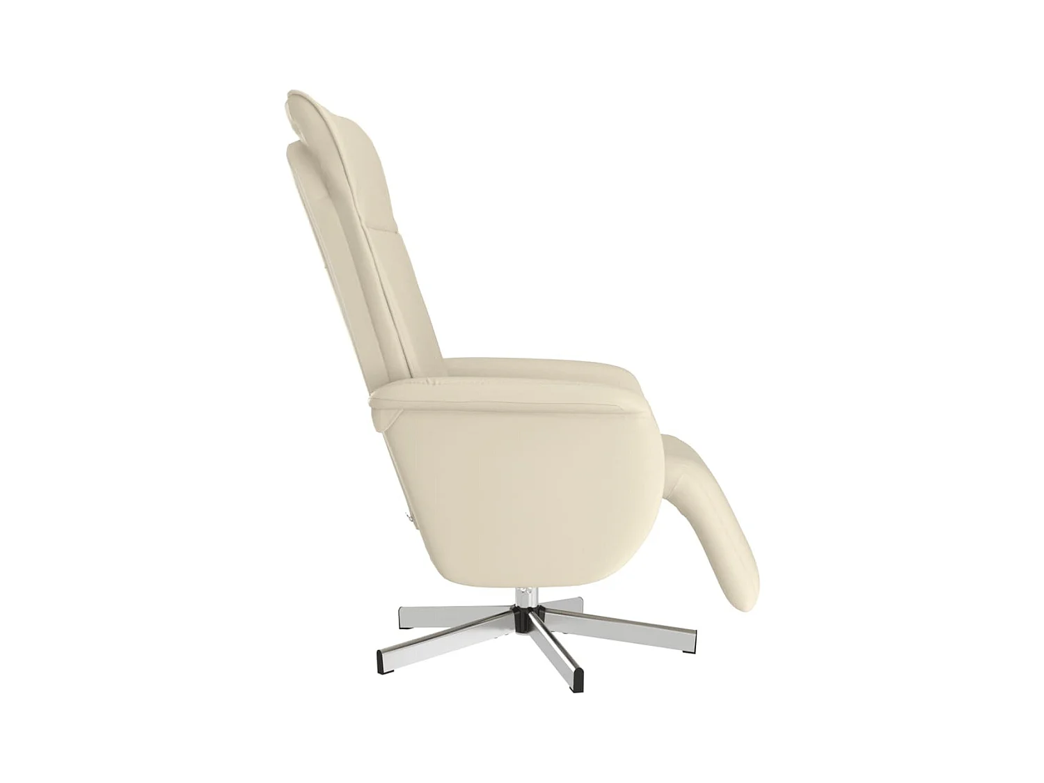 Sillón de relax | Sillón reclinable con reposapiés cuero sintético color crema SHL7428