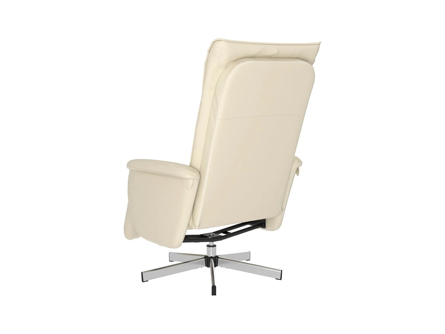 Sillón de relax | Sillón reclinable con reposapiés cuero sintético color crema SHL7428