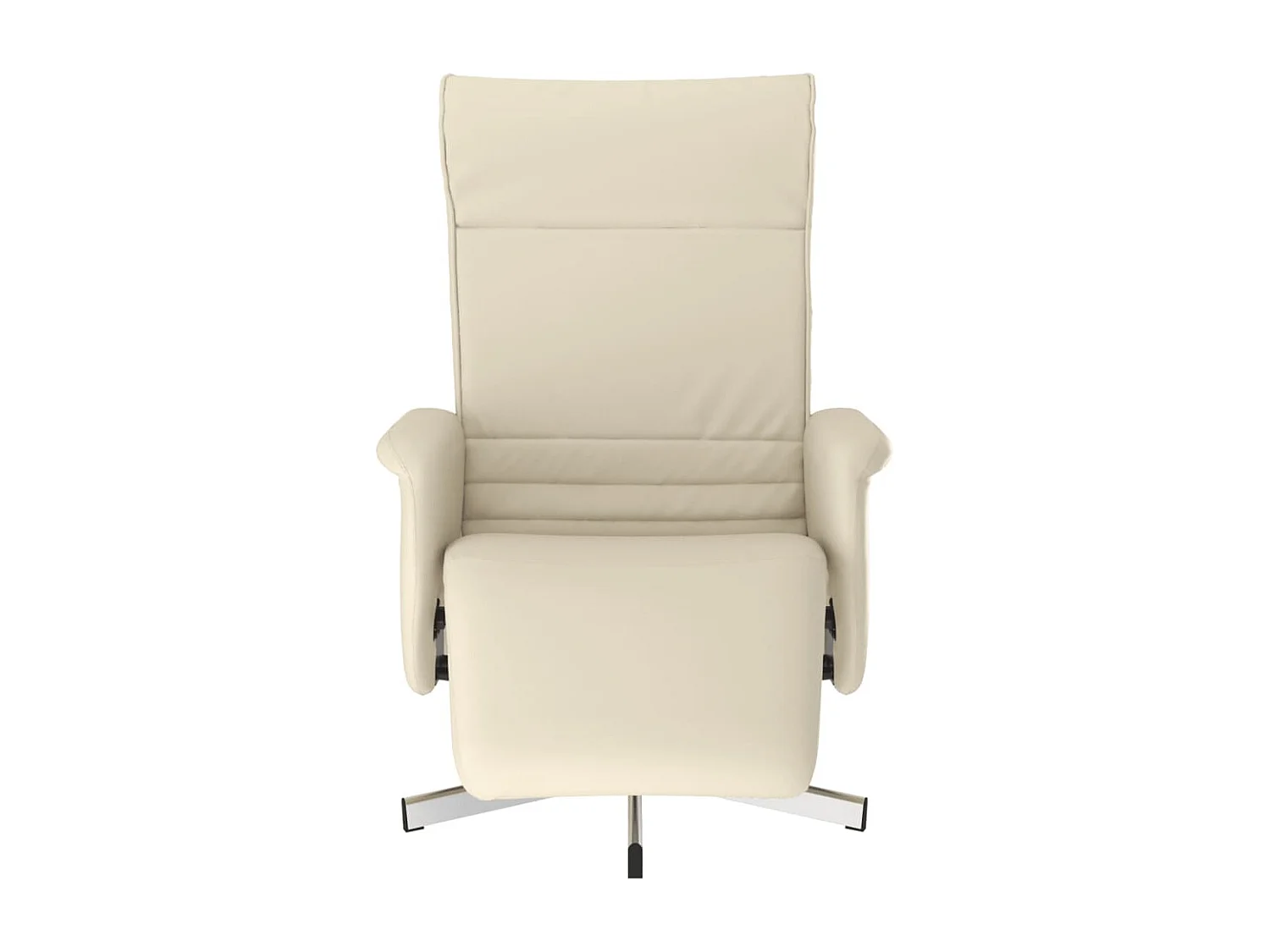Fauteuil inclinable-Fauteuil salon avec repose-pieds crème similicuir SHL3778