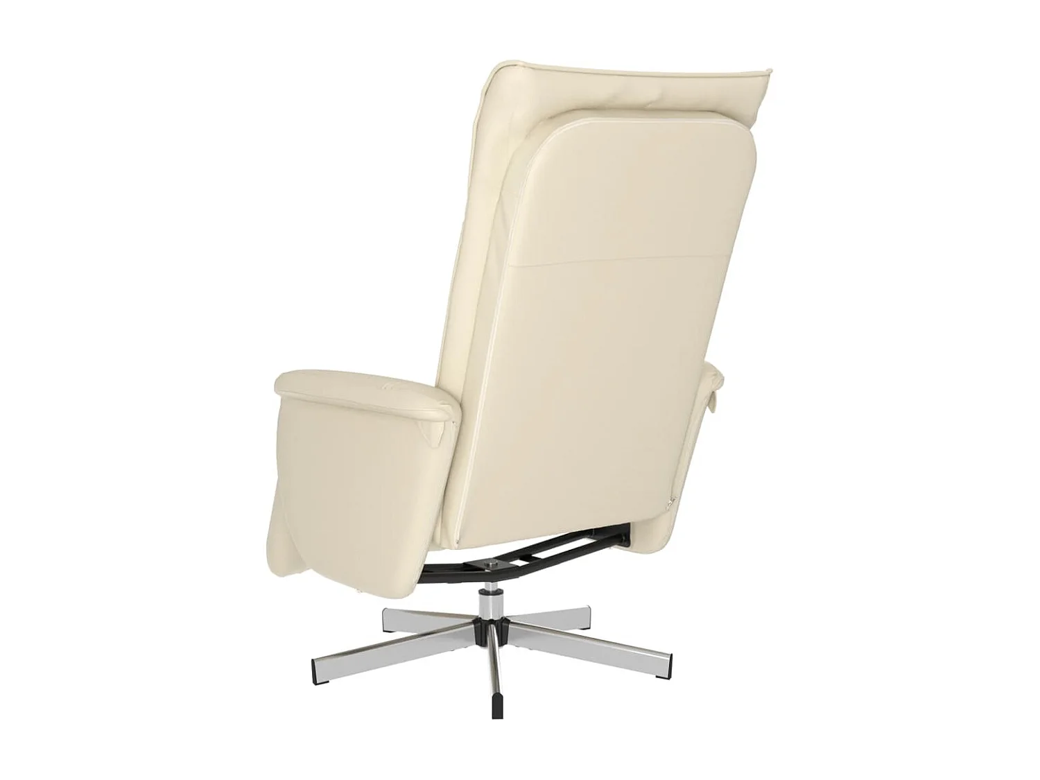 Fauteuil inclinable-Fauteuil salon avec repose-pieds crème similicuir SHL3778