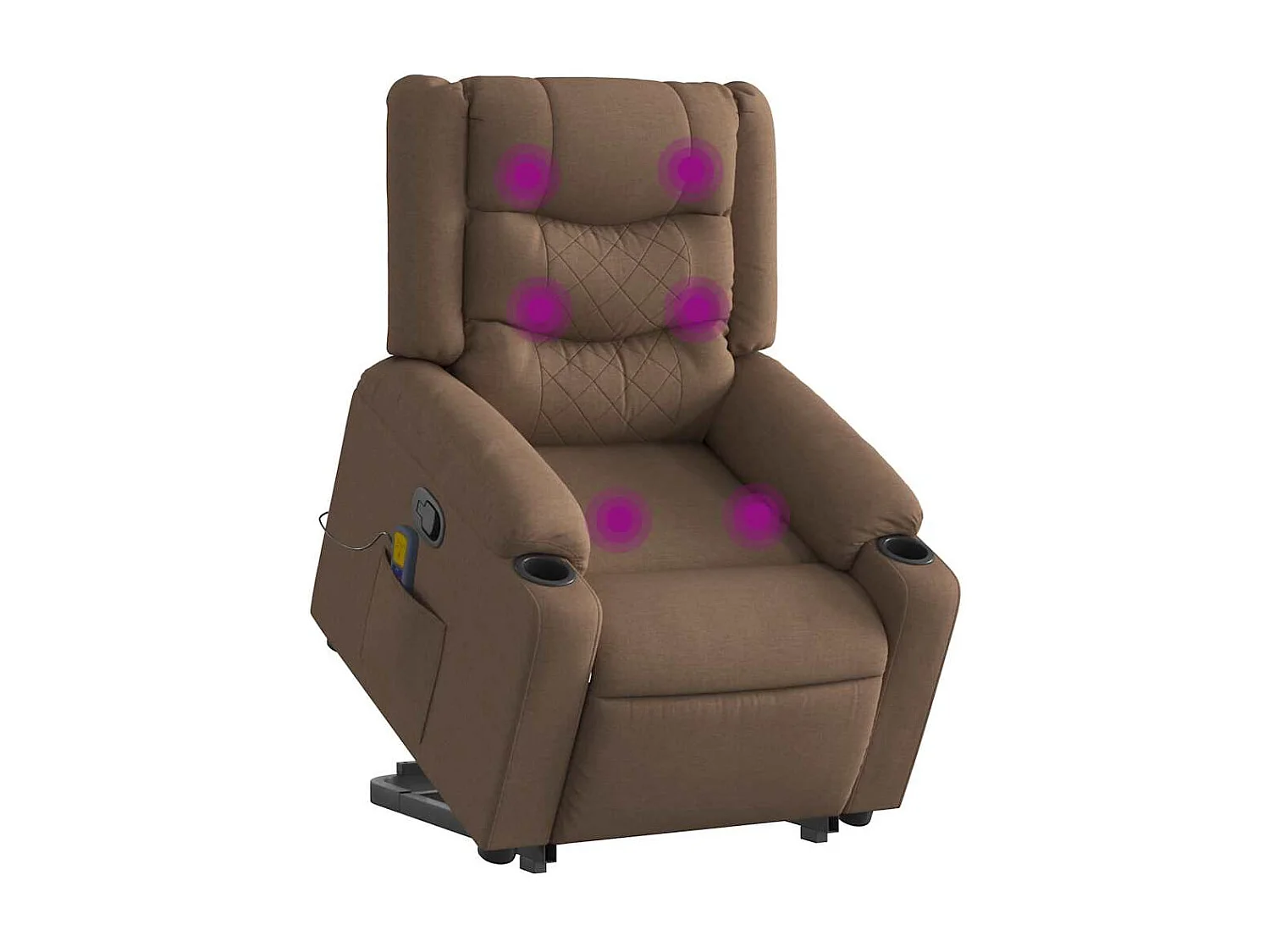 Fauteuil inclinable-Chaise de relax-Fauteuil de Massage Marron Tissu SHL2872