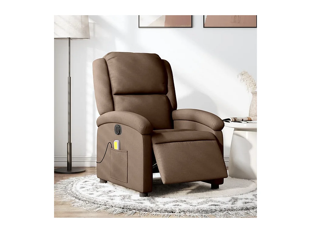 Sillón de relax | Sillón reclinable de masaje eléctrico tela marrón SHL4177