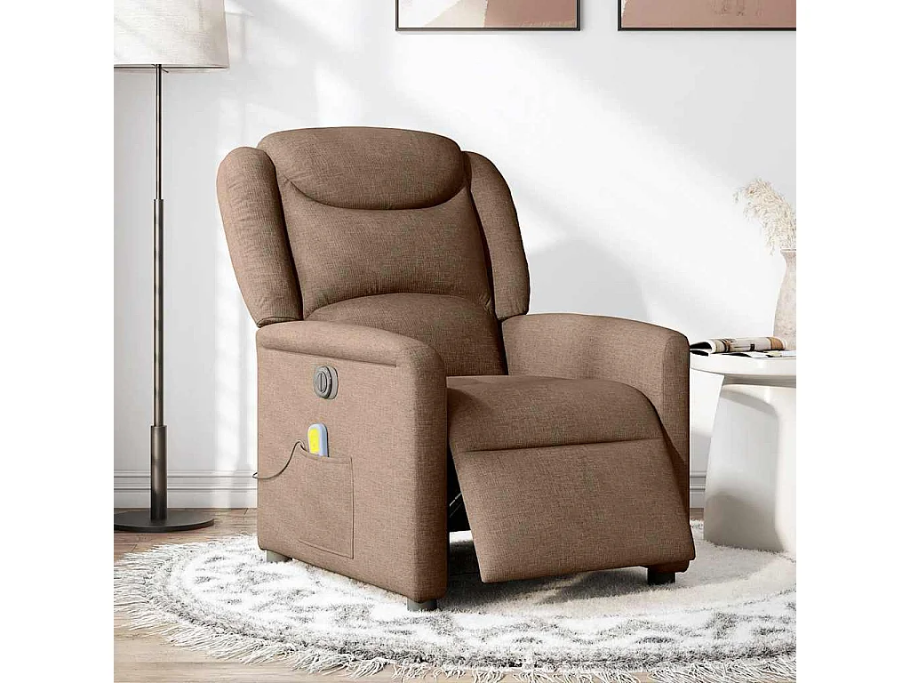 Massagesessel Elektrisch | Relaxsessel indoor Braun Stoff SHL77595