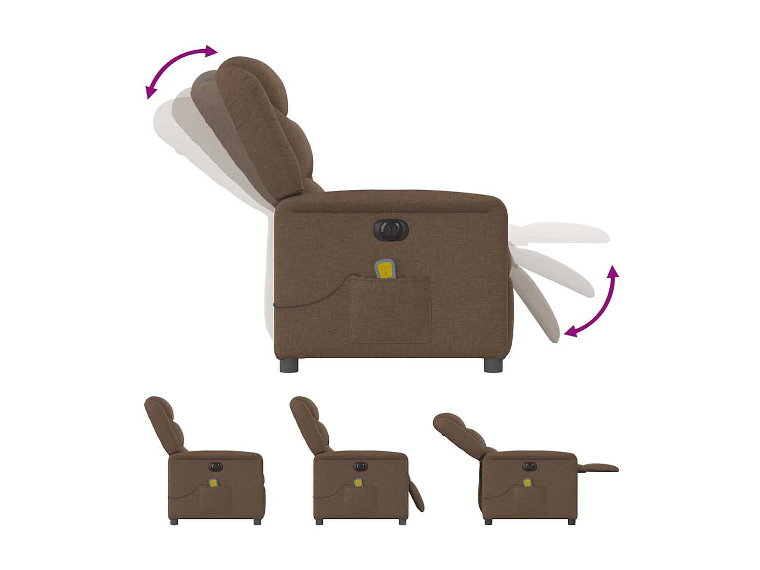 Massagesessel Elektrisch | Relaxsessel indoor Braun Stoff SHL77595