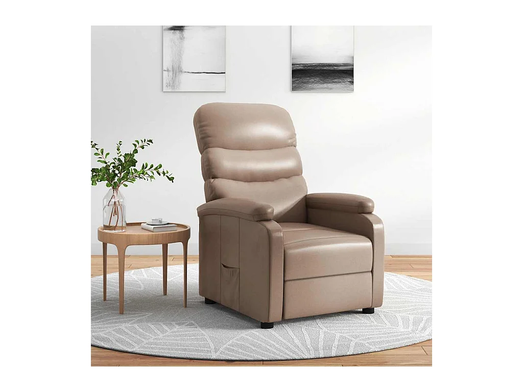 Sillón de relax | Sillón reclinable de cuero sintético color capuchino SHL5459