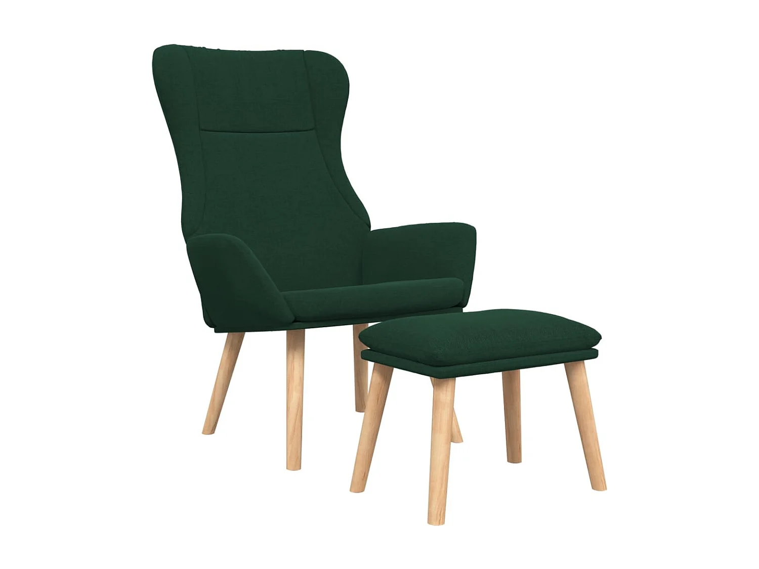 Fauteuil de relaxation Scandinave avec repose-pied Vert foncé Tissu SHL3393