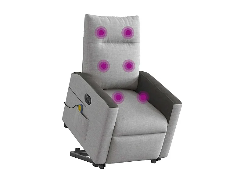 Sillón de salón | Silla | Sillón de masaje eléctrico reclinable elevable tela gris nube SHL7063