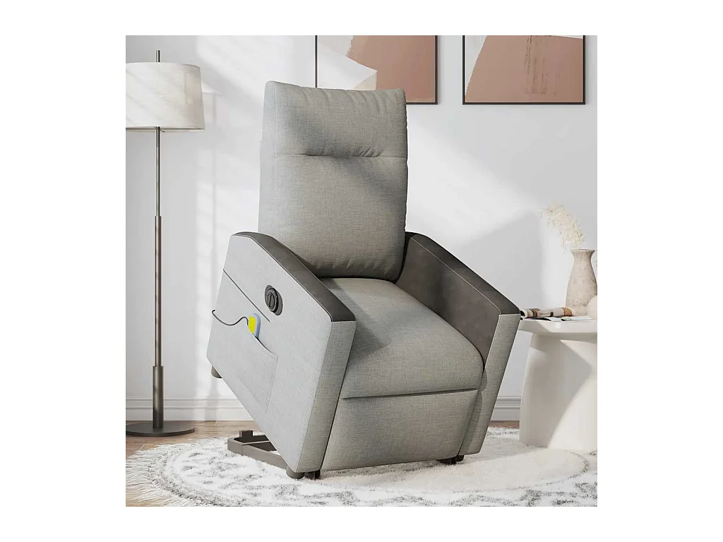 Sillón de salón | Silla | Sillón de masaje eléctrico reclinable elevable tela gris nube SHL7063