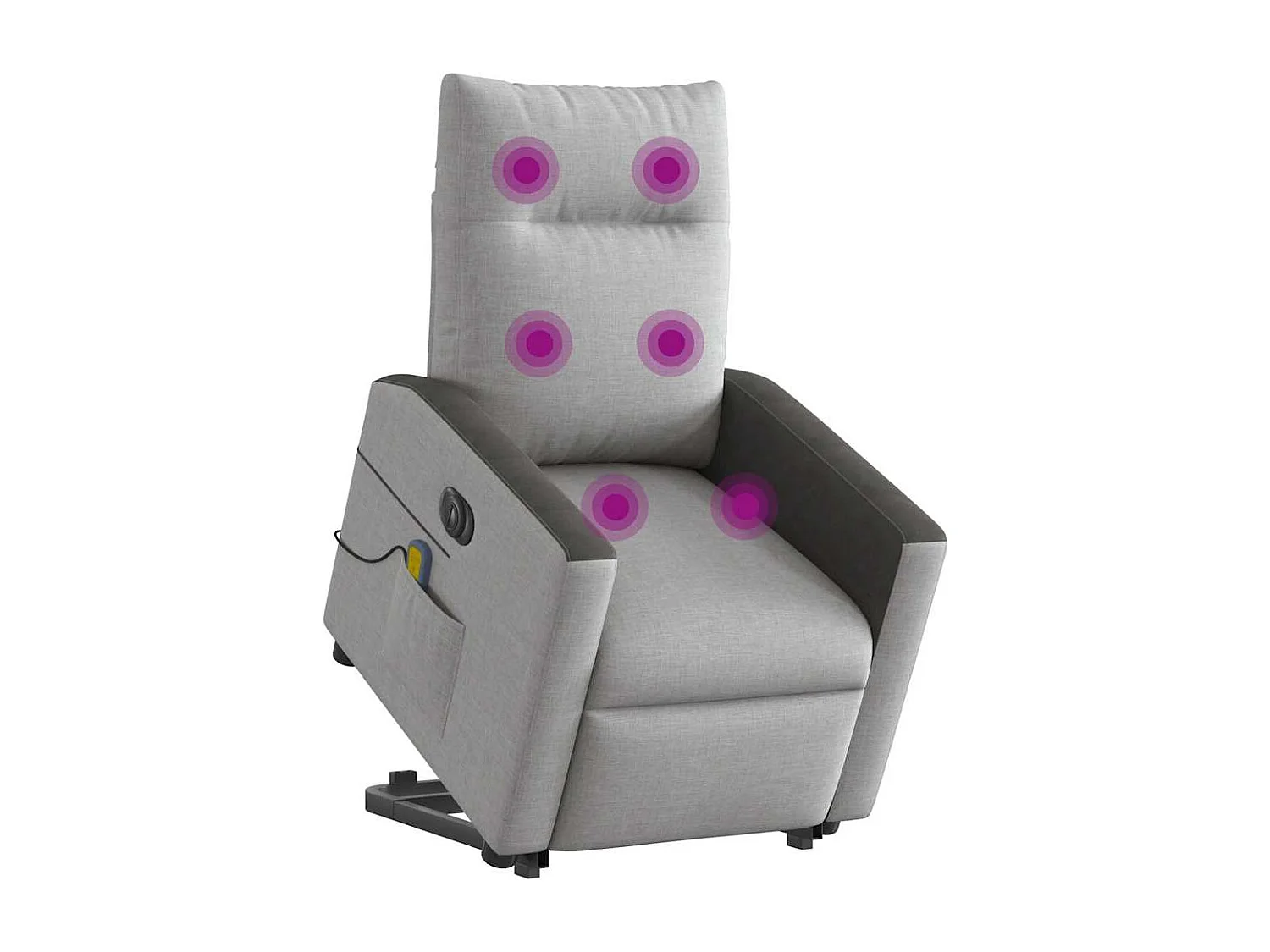 Sta-op-massagestoel elektrisch verstelbaar stof wolk grijs