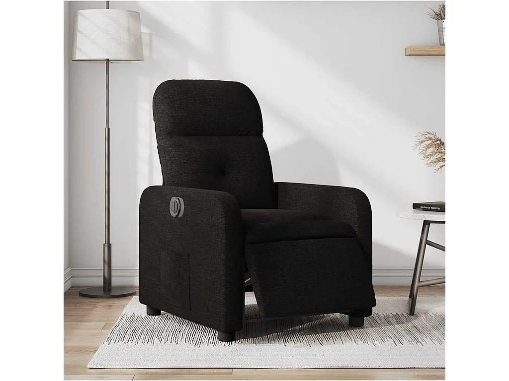 Fauteuil inclinable électrique-Chaise de relax-Fauteuil salon Noir Tissu SHL4855