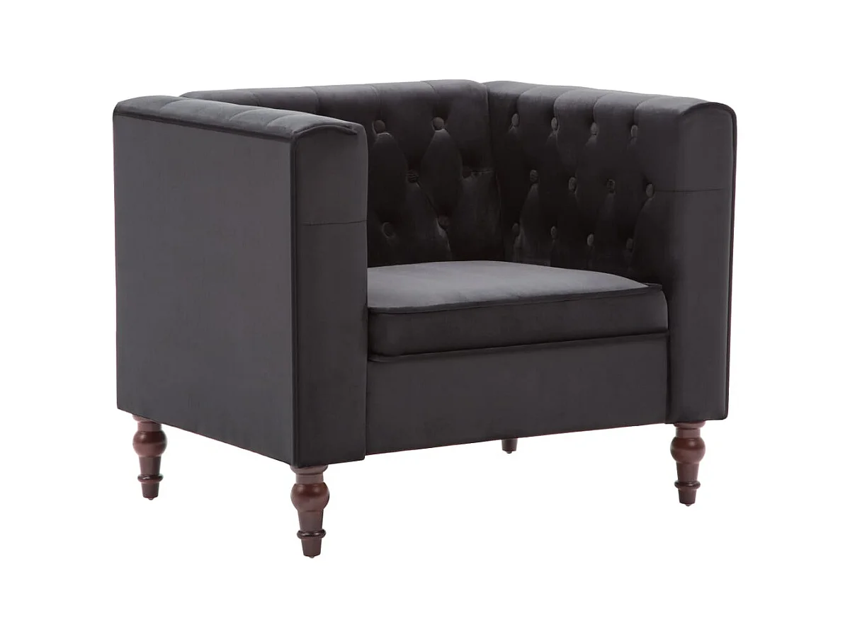 Fauteuil salon-Chaise d'appoint-Fauteuil noir velours SHL4254