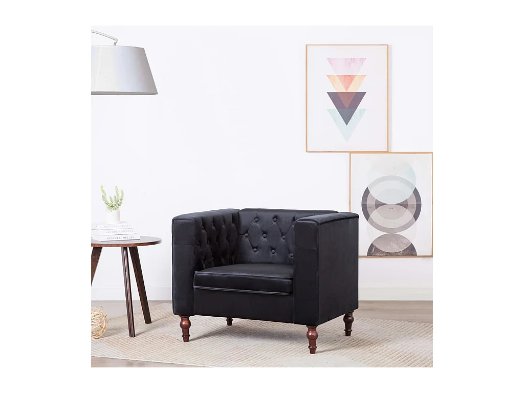 Sillón de salón | Silla de relax | Sillón de terciopelo negro SHL3414