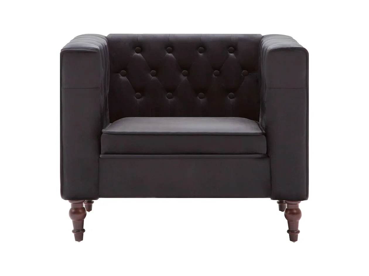 Sillón de salón | Silla de relax | Sillón de terciopelo negro SHL3414