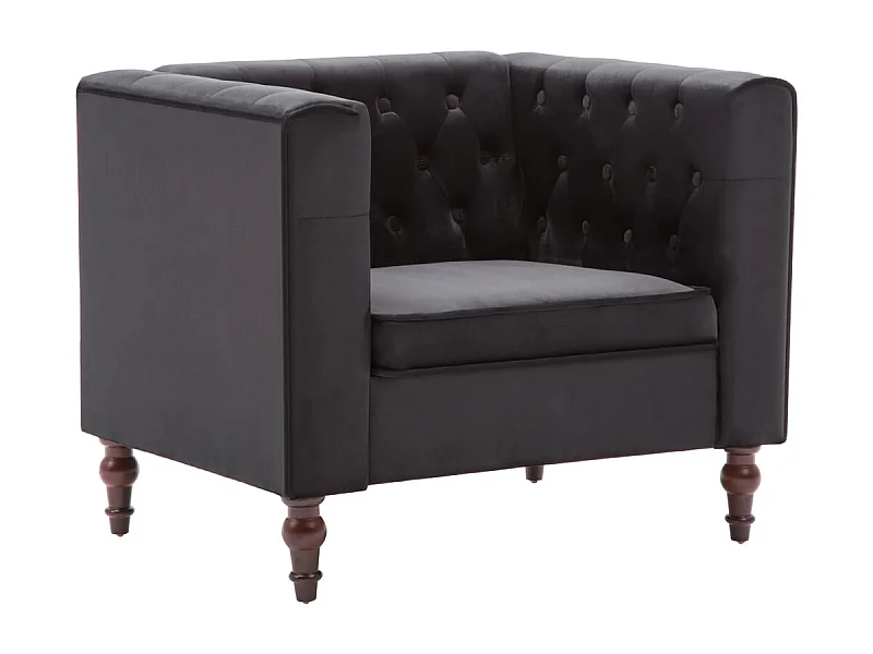 Fauteuil salon-Chaise d'appoint-Fauteuil noir velours SHL4254