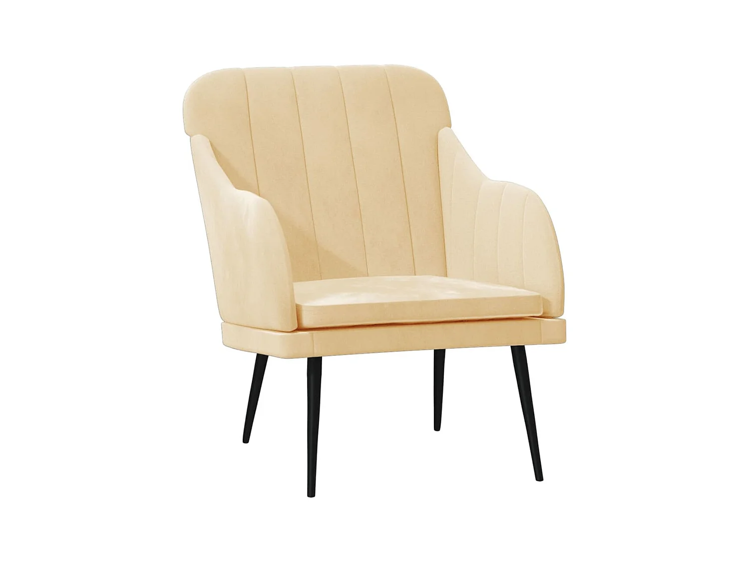 Fauteuil de salon-Fauteuil relax Crème 63x76x80 cm Velours SHL5222