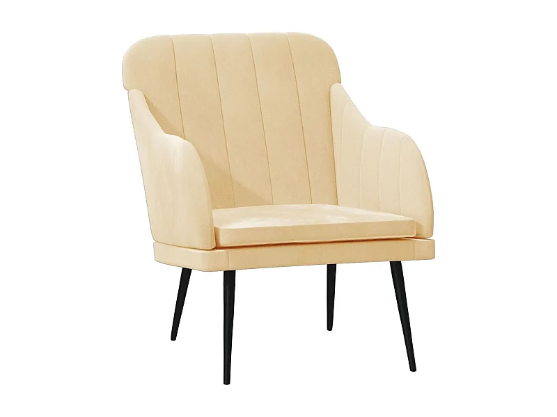 Fauteuil de salon-Fauteuil relax Crème 63x76x80 cm Velours SHL5222