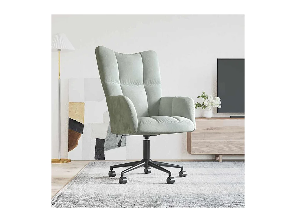 Sillón de relax | Silla de relax de terciopelo gris claro SHL6258