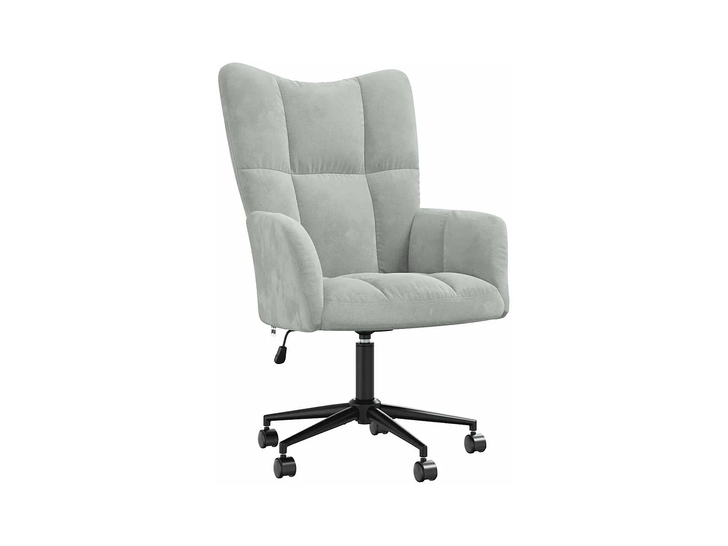 Chaise de relaxation-Fauteuil de bureau Gris clair Velours SHL1760