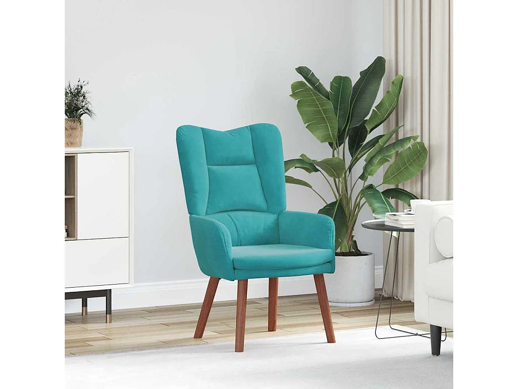 Poltrona | Cadeira de Sala | Cadeira Relaxante Turquesa 63x67x94 cm Veludo SHL199470