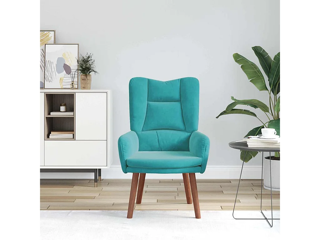 Poltrona | Cadeira de Sala | Cadeira Relaxante Turquesa 63x67x94 cm Veludo SHL199470