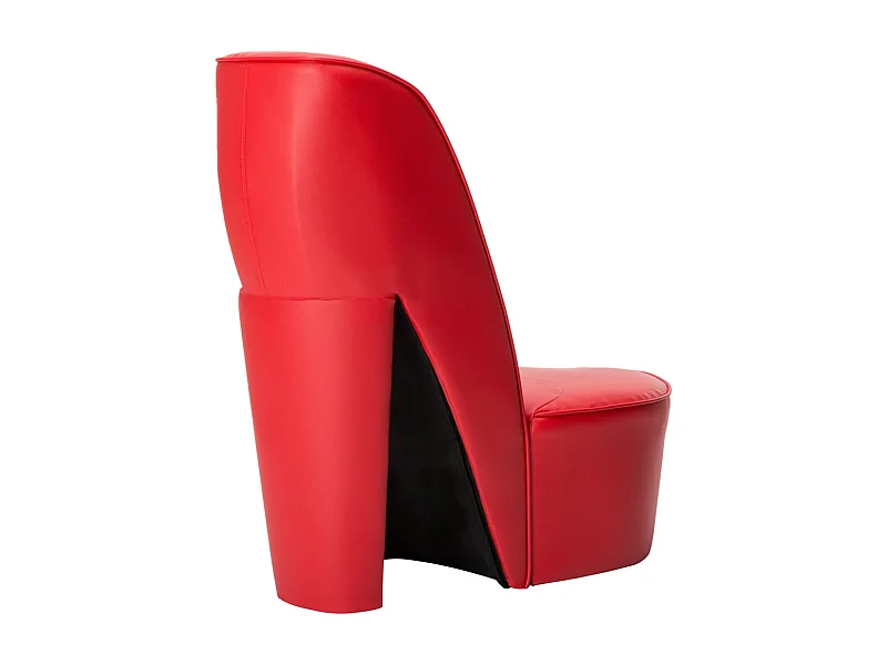 Cadeira estilo sapato de salto alto couro artificial vermelho SHL330241
