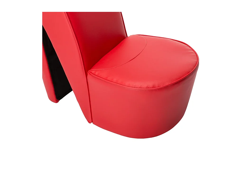 Cadeira estilo sapato de salto alto couro artificial vermelho SHL330241