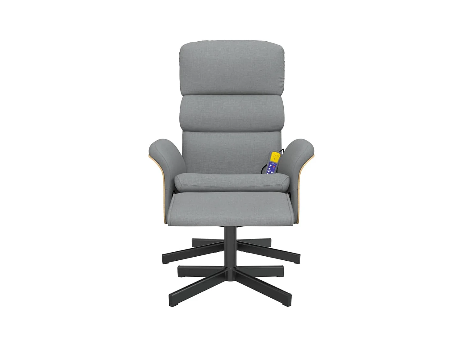 Sillón de relax | Sillón reclinable de masaje con reposapiés tela gris claro SHL3952