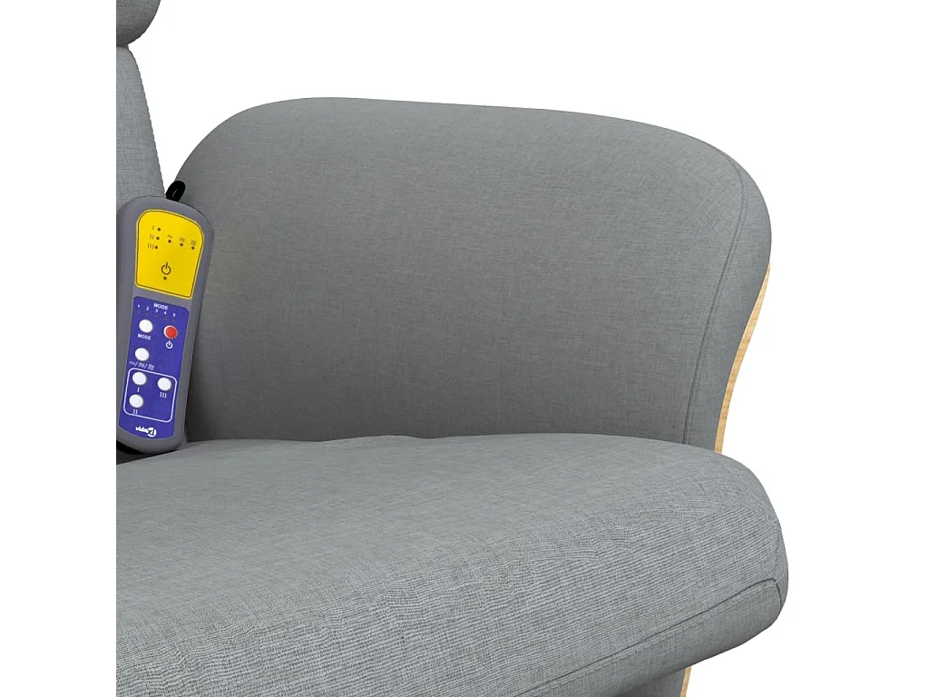 Sillón de relax | Sillón reclinable de masaje con reposapiés tela gris claro SHL3952