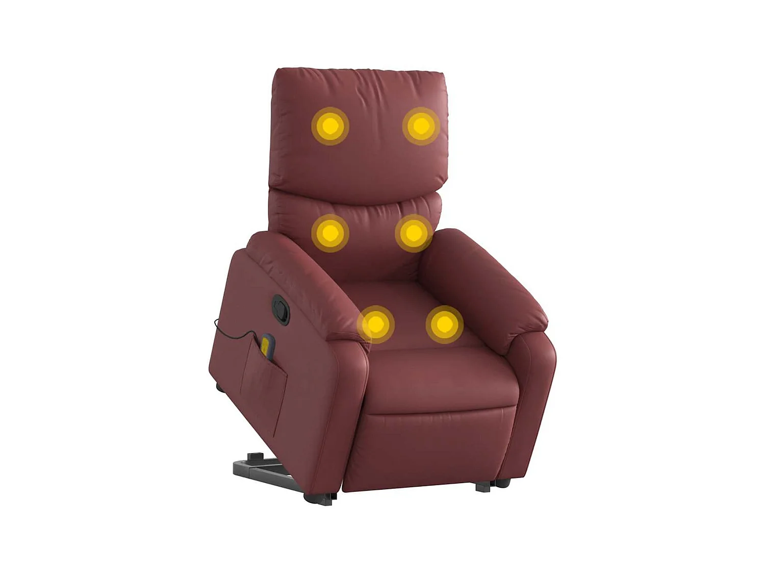 Sillón de relax | Sillón reclinable de masaje de pie cuero artificial rojo tinto SHL4149