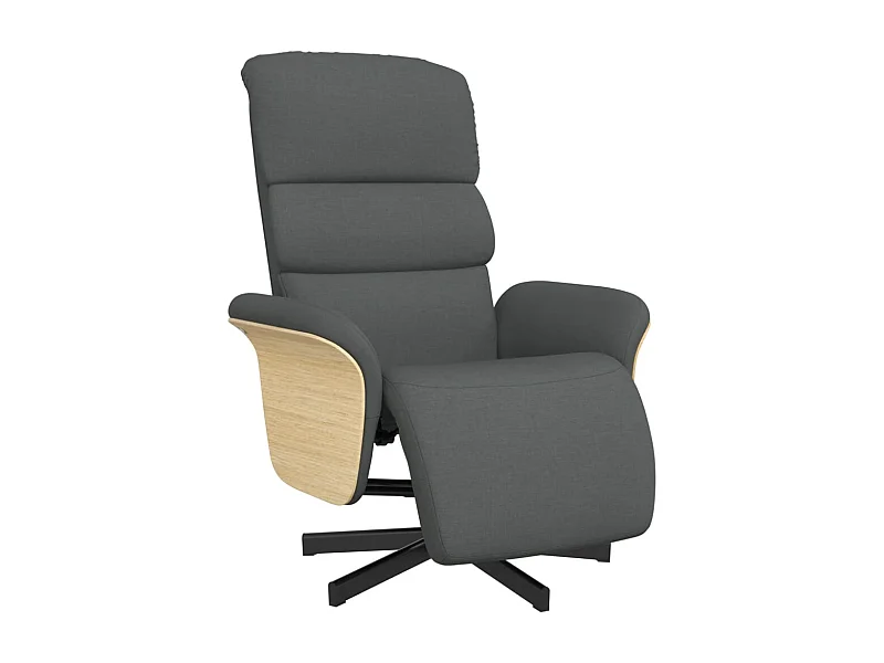 Sillón de relax | Sillón reclinable con reposapiés tela gris oscuro SHL9361