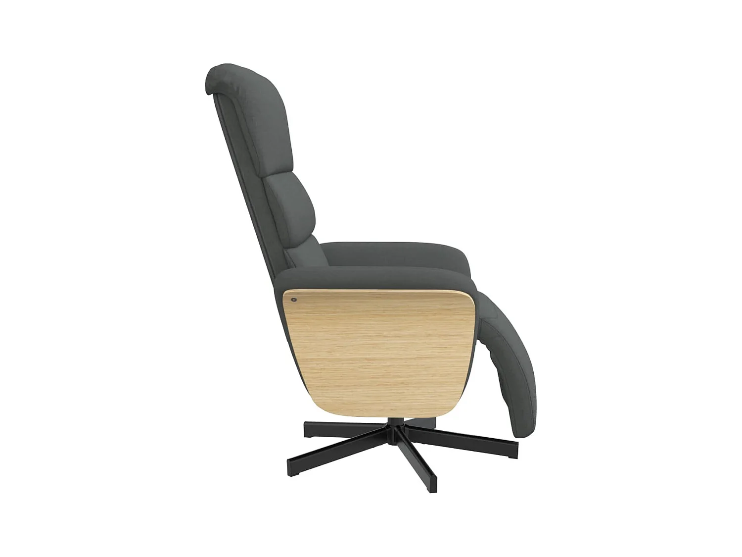 Sillón de relax | Sillón reclinable con reposapiés tela gris oscuro SHL9361