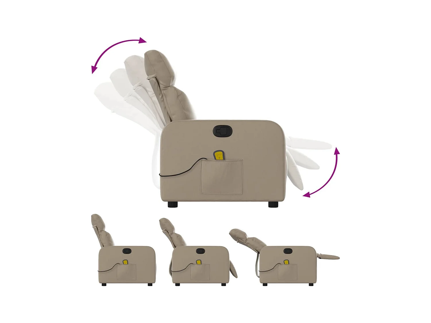 Sillón de salón | Silla | Sillón de masaje reclinable cuero sintético color capuchino SHL8816