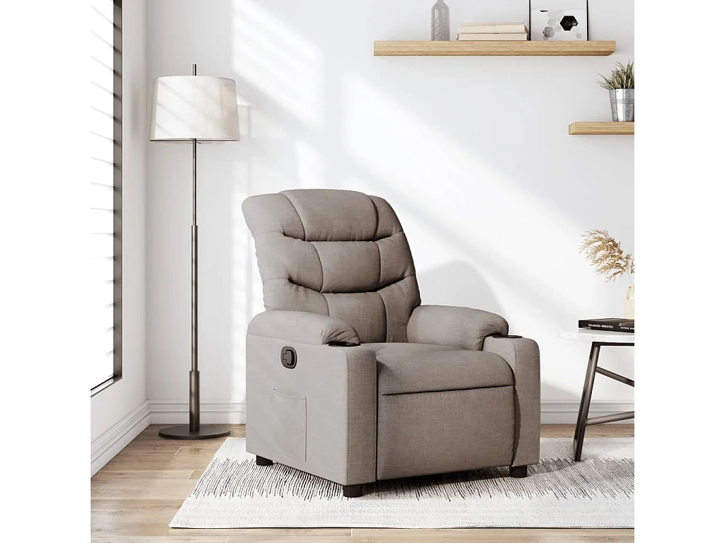 Relaxsessel | Lounge Sessel für Wohnzimmer Taupe Stoff SHL51398