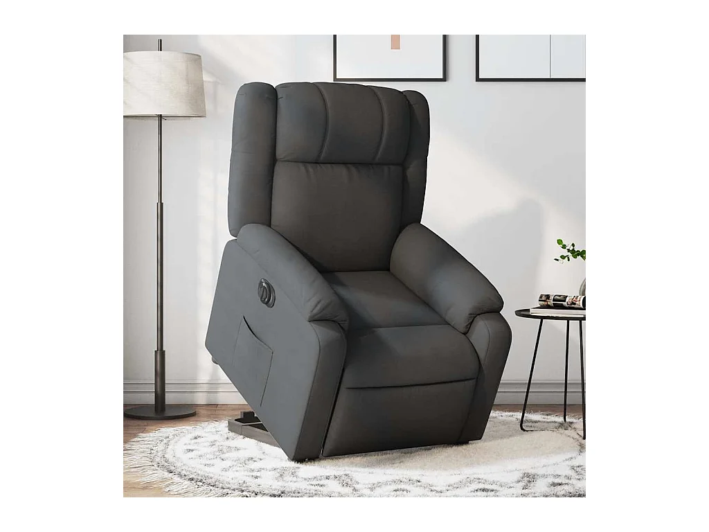 Silla de relax | Sillón eléctrico reclinable elevable de tela gris oscuro SHL2593