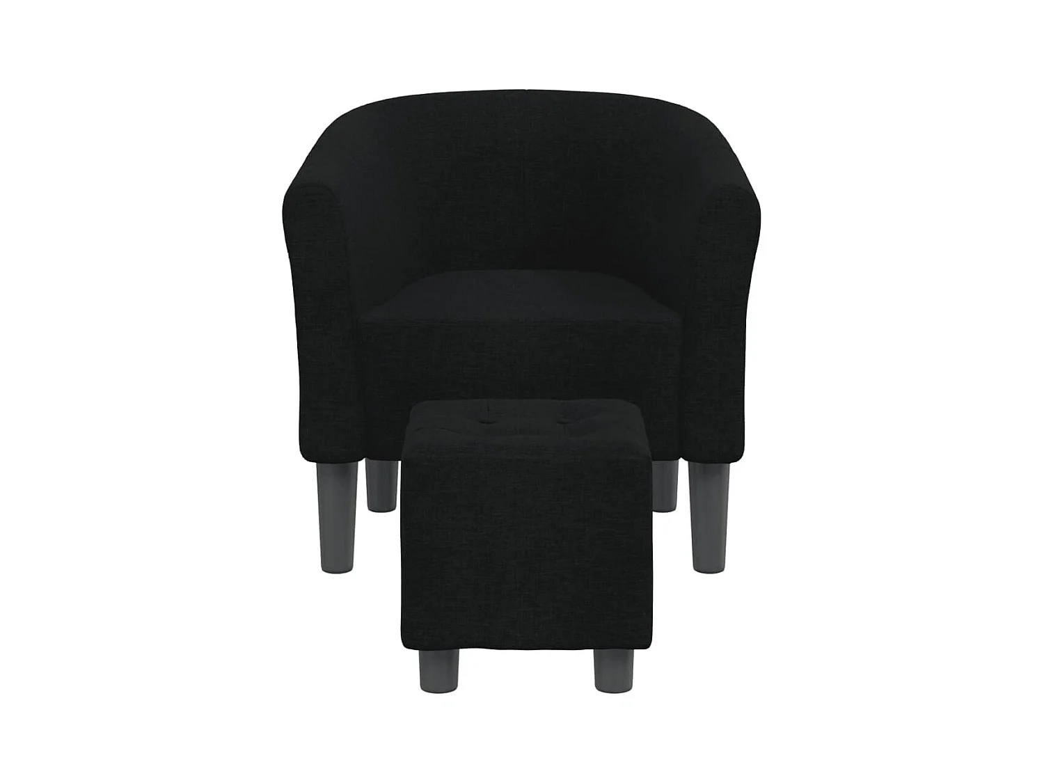 Fauteuil de Salon-Chaise cabriolet avec repose-pied noir tissu SHL1638