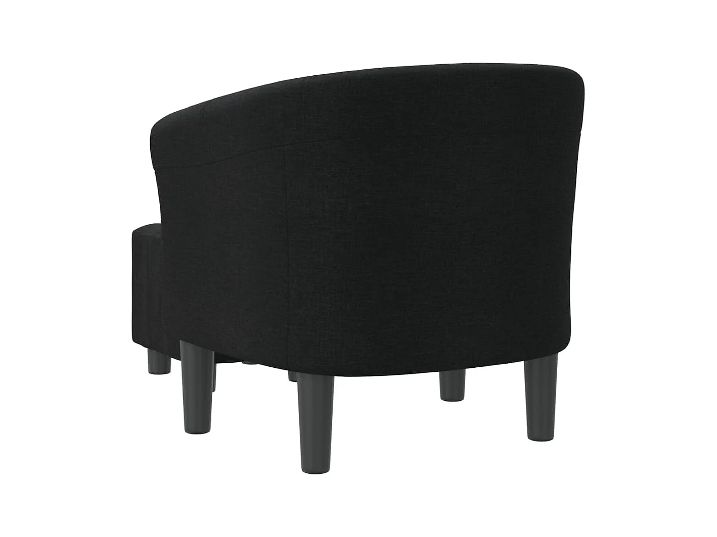 Sillón de salón | Silla de relax con taburete tela negra SHL6234