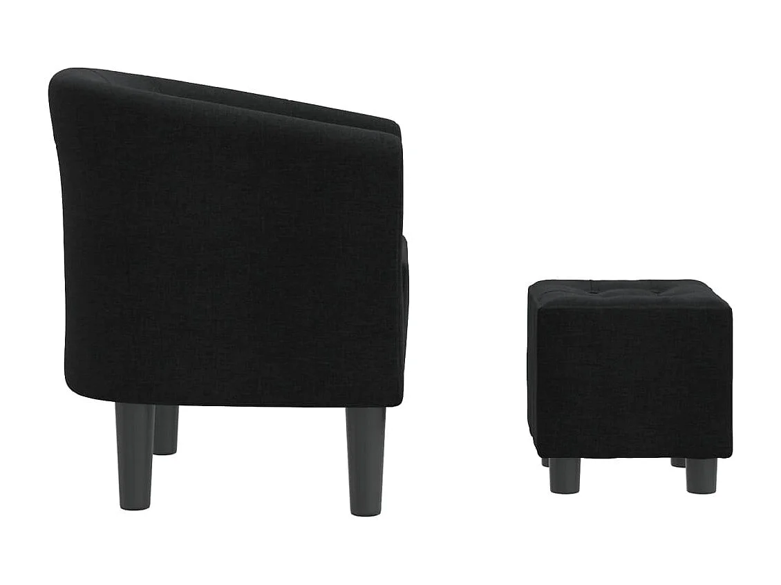 Relaxsessel | Clubsessel mit Fußhocker Schwarz Stoff SHL29585