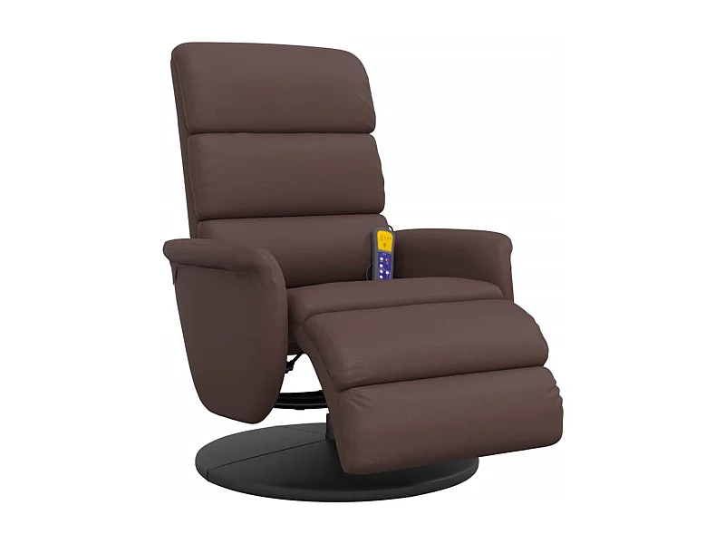 Sillón de relax | Sillón reclinable masaje con reposapiés cuero sintético marrón SHL8767