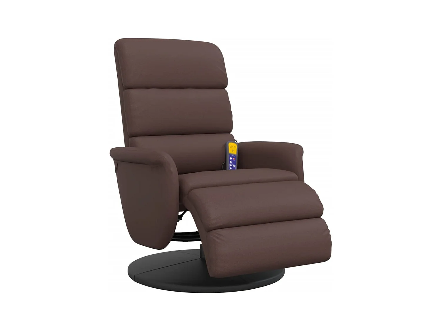 Sillón de relax | Sillón reclinable masaje con reposapiés cuero sintético marrón SHL8767