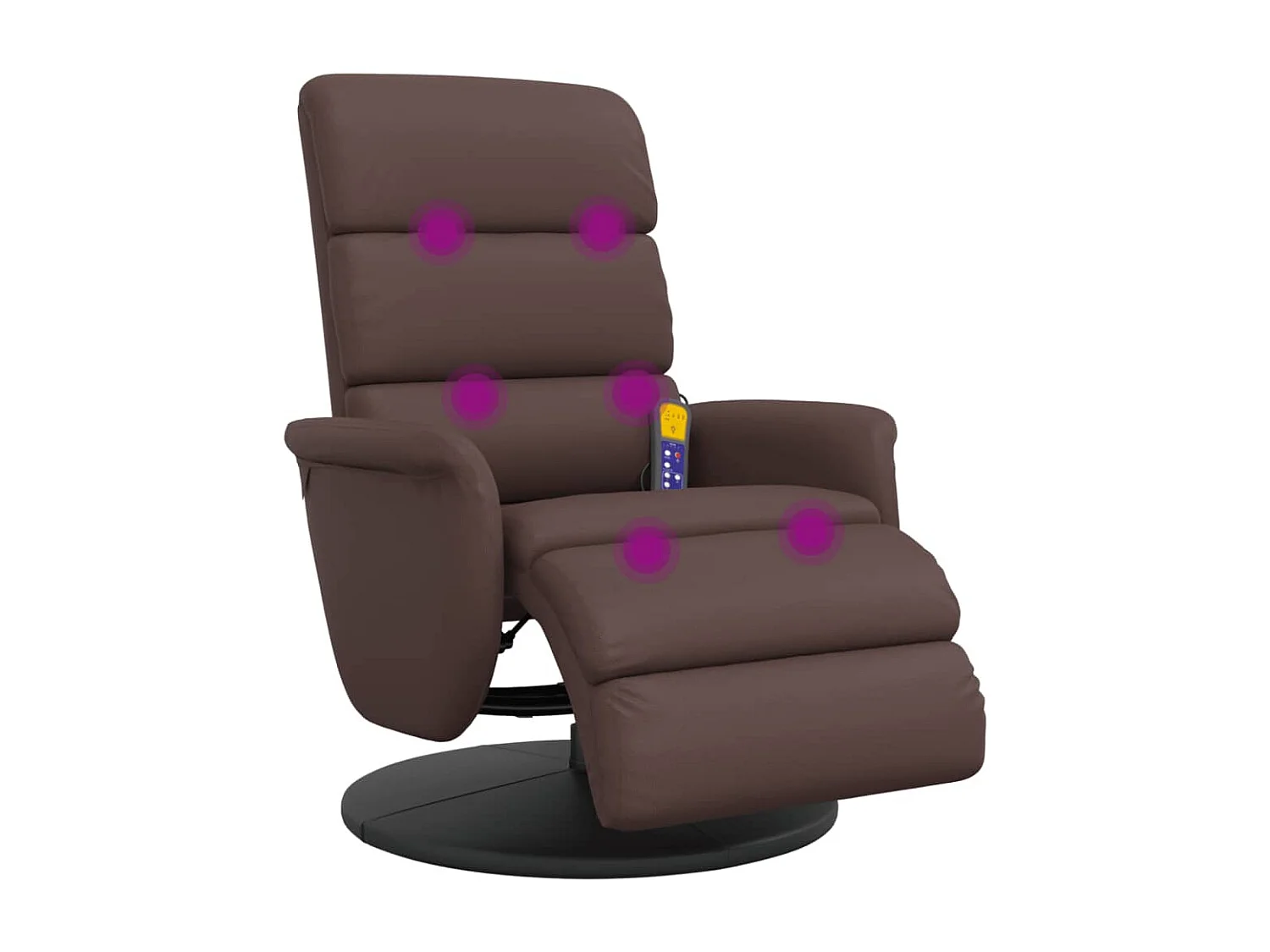 Sillón de relax | Sillón reclinable masaje con reposapiés cuero sintético marrón SHL8767