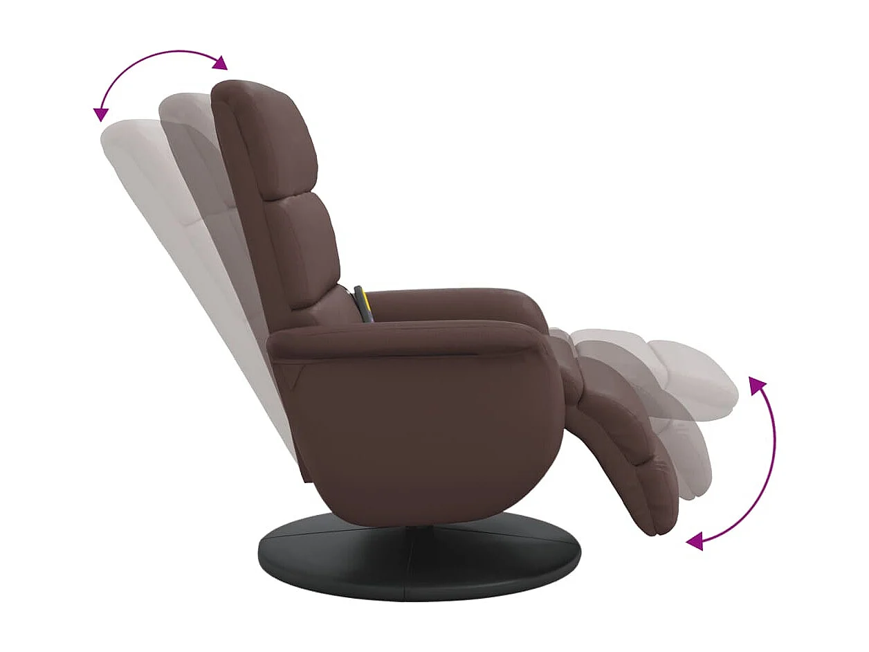 Fauteuil inclinable-Fauteuil salon de massage repose-pieds marron similicuir SHL1601