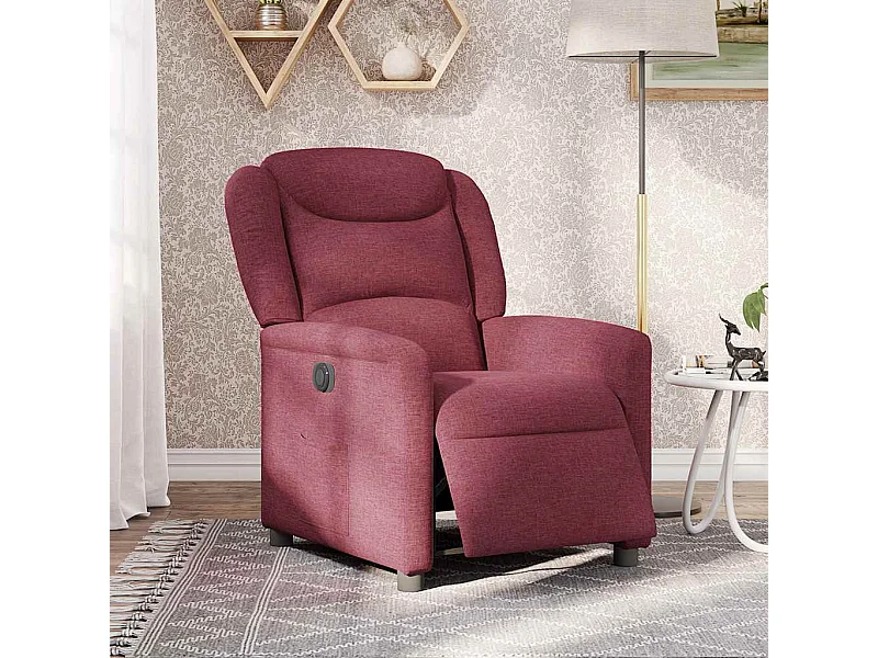 Sillón de relax | Silla | Sillón reclinable eléctrico tela rojo tinto SHL3261