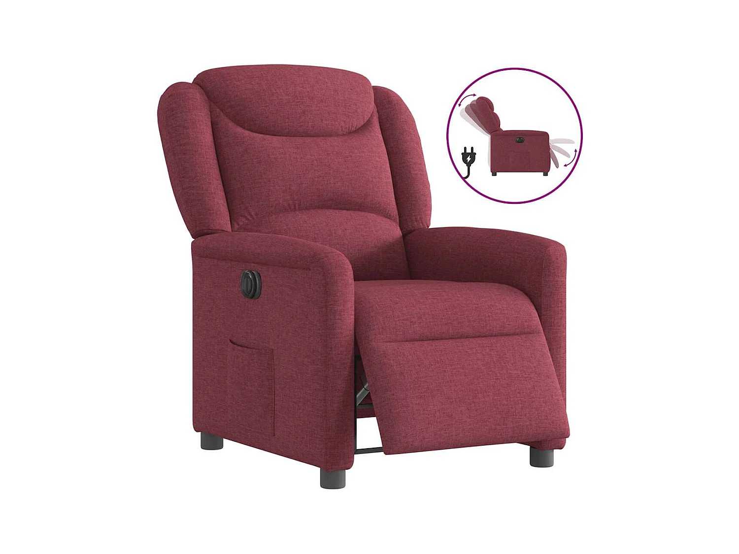 Sillón de relax | Silla | Sillón reclinable eléctrico tela rojo tinto SHL3261