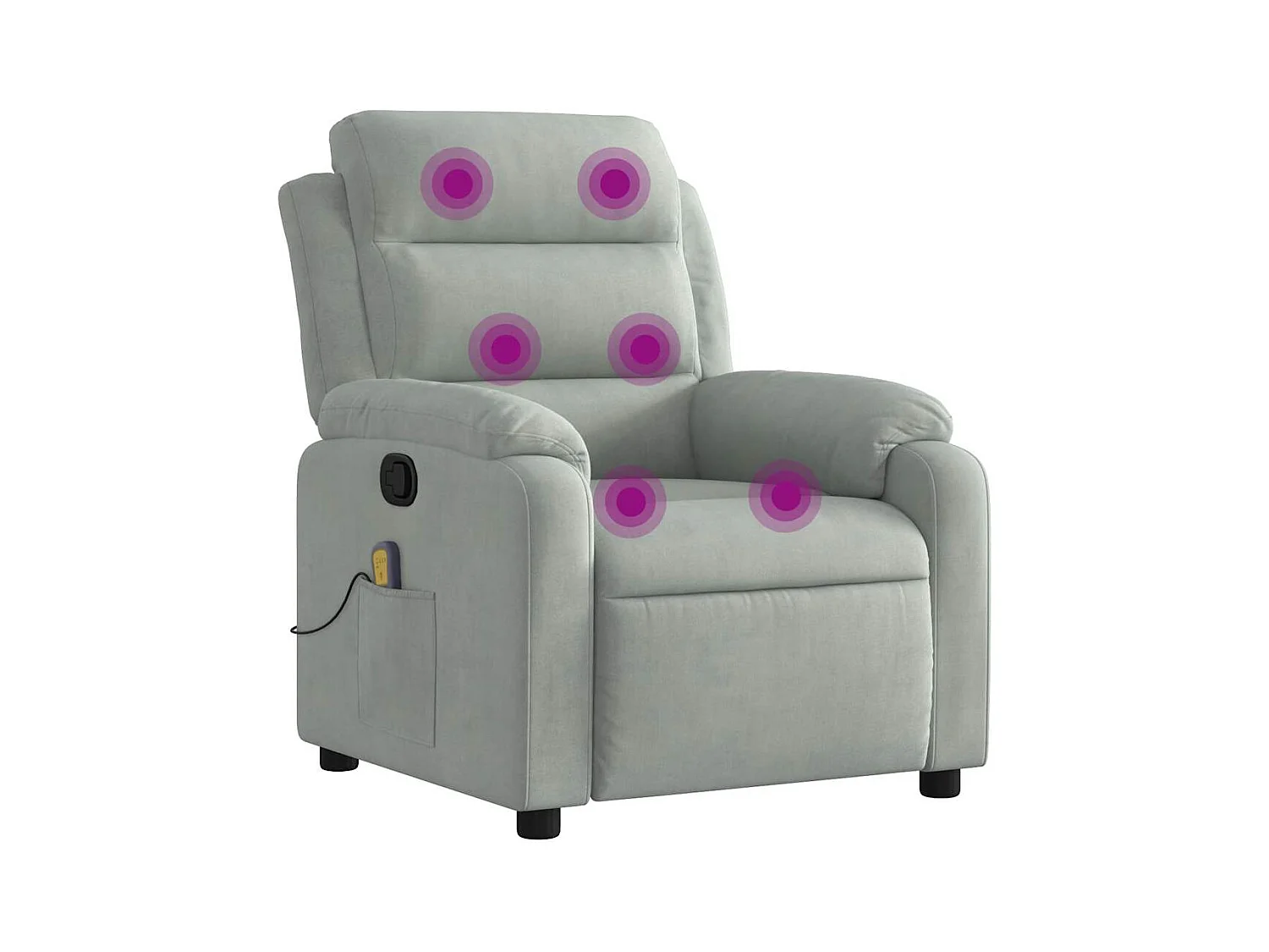 Fauteuil inclinable-Chaise de relax-Fauteuil de Massage gris clair velours SHL2758